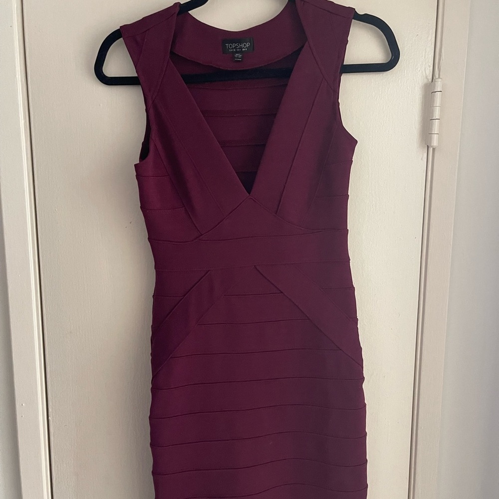 Burgundy size 4 bandage dress.